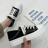 2021年苏宁宜品秋季新品女士厚底帆布鞋潮流百搭原宿港风板鞋子