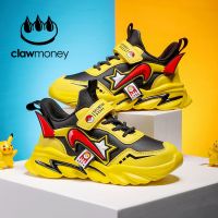 CLAW MONEY儿童鞋子2021新款大中童运动鞋皮面防水防臭学生跑步鞋