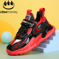 Claw money男童鞋冬季皮面防水中大童儿童运动鞋男孩鞋子春秋火焰