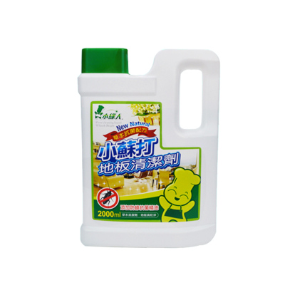 小绿人地板清洁剂 台湾原装正品进口 小苏打草本地板强力清洁剂好洗2倍速干防蟑螂 2L*1瓶