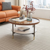 芝華仕(CHEERS)芝华仕现代轻奢客厅家用钢化玻璃圆形小户型迷你茶桌边几PT052