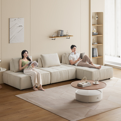 芝华仕布艺沙发豆腐块沙发现代简约大小户型可移动组合沙发6306