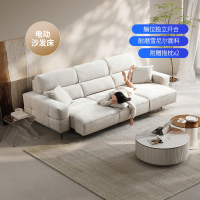 芝华仕头等舱意式极简雪尼尔布艺零靠墙电动功能两用沙发床30323