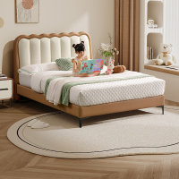 芝华仕儿童床奶油风科技布男孩女孩1.5m单人床卧室小户型软包公主床C122