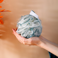 希艺欧 精品生活沐浴球1个装柔软绵密网孔密集起泡丰富捆扎结实 颜色随机