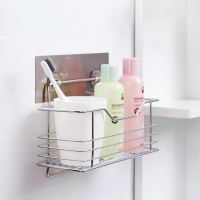 希艺欧不锈钢中号置物架 高栏加宽加高设计防水防潮不易掉落加厚钢架免孔