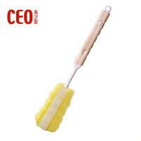 希艺欧洗杯子器清洁刷奶瓶清洗家用伸缩海绵清洁刷杯刷1把+鱼鳞抹布10条装颜色随机