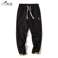 满速休闲裤男薄款宽松大码2021款纯棉工装9分裤小脚百搭潮流日系