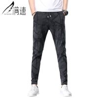满速休闲裤男修身小脚裤2022新款春秋工装弹力迷彩多口袋牛仔长裤