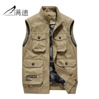 满速春秋男士马甲外穿立领休闲户外运动背心中老年多口袋工装上衣