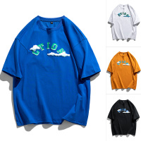 满速MUSZOOM夏季字母印花时尚潮流百搭圆领短袖日系t恤男