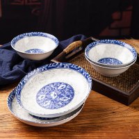 青花釉下彩8英寸深盘 6个/组 可微波