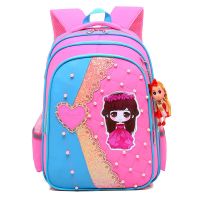 爱心粉色. 送娃娃(无笔袋 无文具套装) 小学生书包女孩儿童书包女学生韩版1-3-5-6年级背包公主可爱挂饰