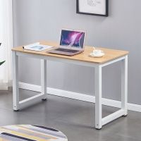 白色框架+原木纹桌面 升级加厚加粗[长80宽50高74] 圆角电脑桌台式家用桌学生学习桌写字台简约书桌长方形卧室办公桌