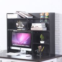 黑胡桃色 60*60*20 简易多功能桌面小书架多层学生用桌上置物架收纳架宿舍书柜储物架