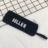 7431 黑色笔袋 小学生补习袋帆布补课包单肩斜挎包初中生手提袋拎书袋男女儿童包