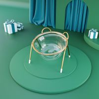 玻璃易清洗-破损当日补发 玻璃单碗无支架 宠物猫碗猫盆双碗保护颈椎玻璃高脚防打翻宠物水碗狗饭盆宠物用品