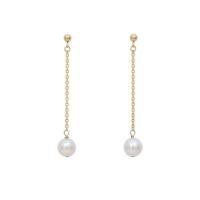 流苏耳线一对 耳钉款 随风飘!天然淡水珍珠耳钉百搭款珍珠流苏耳线耳钉耳环耳坠