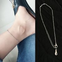 简约单链脚链 韩版钛钢玫瑰金女脚链双层j脚踝足链简约时尚百搭潮人个性学生