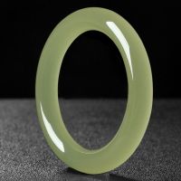 冰青玉款 手围56mm 罕见级-天然冰青玉手镯女款 碳酸盐质玉青白玉镯子 玉石饰品女