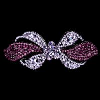 荷花紫色 韩国发饰镶钻顶夹花朵发夹女横夹马尾扣弹簧夹大号成人头饰发饰品