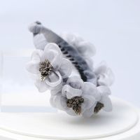 灰色 5朵花 盘发器女头饰韩国懒人花朵蓬松气质优雅盘头发饰品丸子头神器