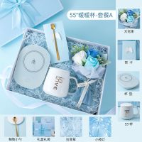 蓝色系[高档礼盒礼袋] 拉菲草+贺卡[单盒版] 生日礼物女生送女友朋友送给闺蜜实用高级感七夕送老婆伴娘伴手礼