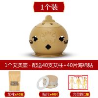 1个艾灸壶[新款] 40艾柱+40海绵贴[送穴位图] 艾灸盒艾灸仪器家用理疗腰腹部宫寒祛湿驱寒多功能艾灸罐艾贴艾柱