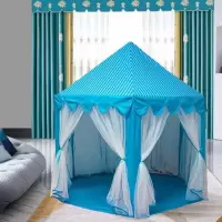 蓝色六角款 单个珊瑚绒垫(无帐篷) 帐篷小房子家用儿童玩具女孩六角帐篷儿童室内分床儿童生日礼物女