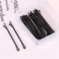 一字夹6cm 24支一盒 黑色一字夹碎发夹发饰波浪夹刘海夹弯夹发卡钢夹子盘发U型夹头饰