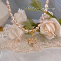 PLEASANT/蜜桃的心天然巴洛克珍珠项链小众设计爱心宝石14K包金 PLEASANT/蜜桃的心天然巴洛克珍珠项链小众
