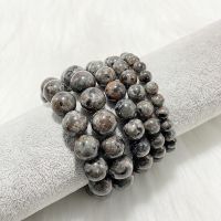 火焰石 10mm 天然火焰石圆珠手链男彼得月光石黑拉煤伴生矿橘色水晶女男款手串
