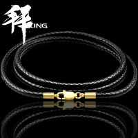 [加固款]1mm黑41cm 蜡绳项链绳高品质吊坠绳项链挂绳黑皮绳金吊坠水晶玉坠挂绳男女