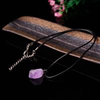 随形原石吊坠 天然原石随形紫水晶闺蜜情侣项链吊坠手链女ins不掉色小饰品手串