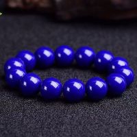 收藏级单圈手串+证书 珠子直径6毫米无白无金+证书 7A 收藏级原矿青金石手串单圈108颗手链无白无金帝王青男女款佛珠