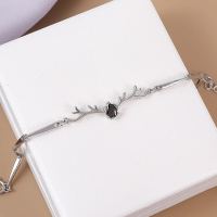 优雅版(一颗黑色锆石) 简装 一路有你手链女韩版学生闺蜜情侣纪念礼物一对ins送女友
