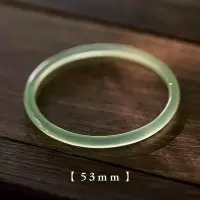 叮当镯[浅绿色]手围53mm 天然玉髓简风手镯叮当镯细条镯子小冰条玉石极细手镯女百搭时尚款