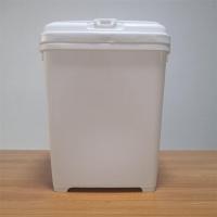40升翻盖桶乳白色 15KG宠物储粮桶狗粮猫粮桶家用米面储粮桶粮食密封防潮收纳桶30斤