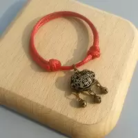 红色(长命锁铃铛) S码(15-23厘米调节范围) 宠物项圈猫铃铛复古长命锁项链狗狗铃铛可爱猫咪铃铛小型犬饰品