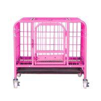 粉色-加粗加厚-无礼品 XS-长54宽34高50适用于3斤内 狗笼子泰迪带厕所小型犬中型犬加粗狗笼金毛狗狗笼子猫笼子兔子