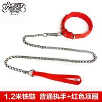 1.2米非泡棉普通 S-建议10斤内 铁链狗狗牵引绳泰迪金毛遛狗绳狗链子小型中型大型犬项圈宠物用品