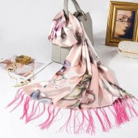 富丽堂皇 杭州丝绸双层真丝丝巾女春秋冬季外搭桑蚕丝围巾长款妈妈旗袍披肩