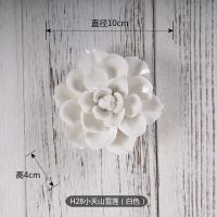 天山雪莲白色 小号 陶瓷花墙饰挂饰壁饰创意客厅卧室墙壁电视背景墙面立体墙上装饰品