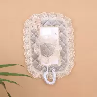 皓沙银 门铃2件套 门铃电话套欧式可视贴墙遮挡装饰盒对讲布艺蕾丝电表箱防尘保护罩
