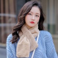 普通小围巾 [秋冬加厚款]帽子围巾手套三件套 金智妮jennie同款小熊耳朵帽子围巾手套一体女秋冬季围脖百搭韩版