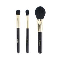 CityClub便携系列-裸刷黑色 日本便携迷你旅行三件套刷化妆刷套装软毛散粉刷晕染铺色刷