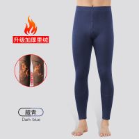 [升级焰暖绒]藏青 L 男士保暖裤男加绒加厚秋裤棉裤毛裤内裤绒裤线裤打底裤冬季