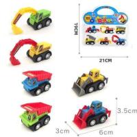 H13回力迷你工程车 6只 挖掘机玩具工程车套装推土挖土机小号铲车模型儿童玩具男孩3-6岁4