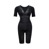 黑色 M 90-105斤 加强版咖啡因养生负离子连体塑身衣产后收腹塑形束腰后脱式瘦身衣