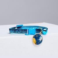 蓝色渐变宇航员 XS(15-20CM)4斤以内 猫咪狗狗铃铛闪光项圈宠物泰迪犬项链可调节领结猫圈饰品可爱小猫